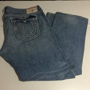 True Religion Ricky Big QT Jeans Men's 44x34 Made In USA Y2K Distressed